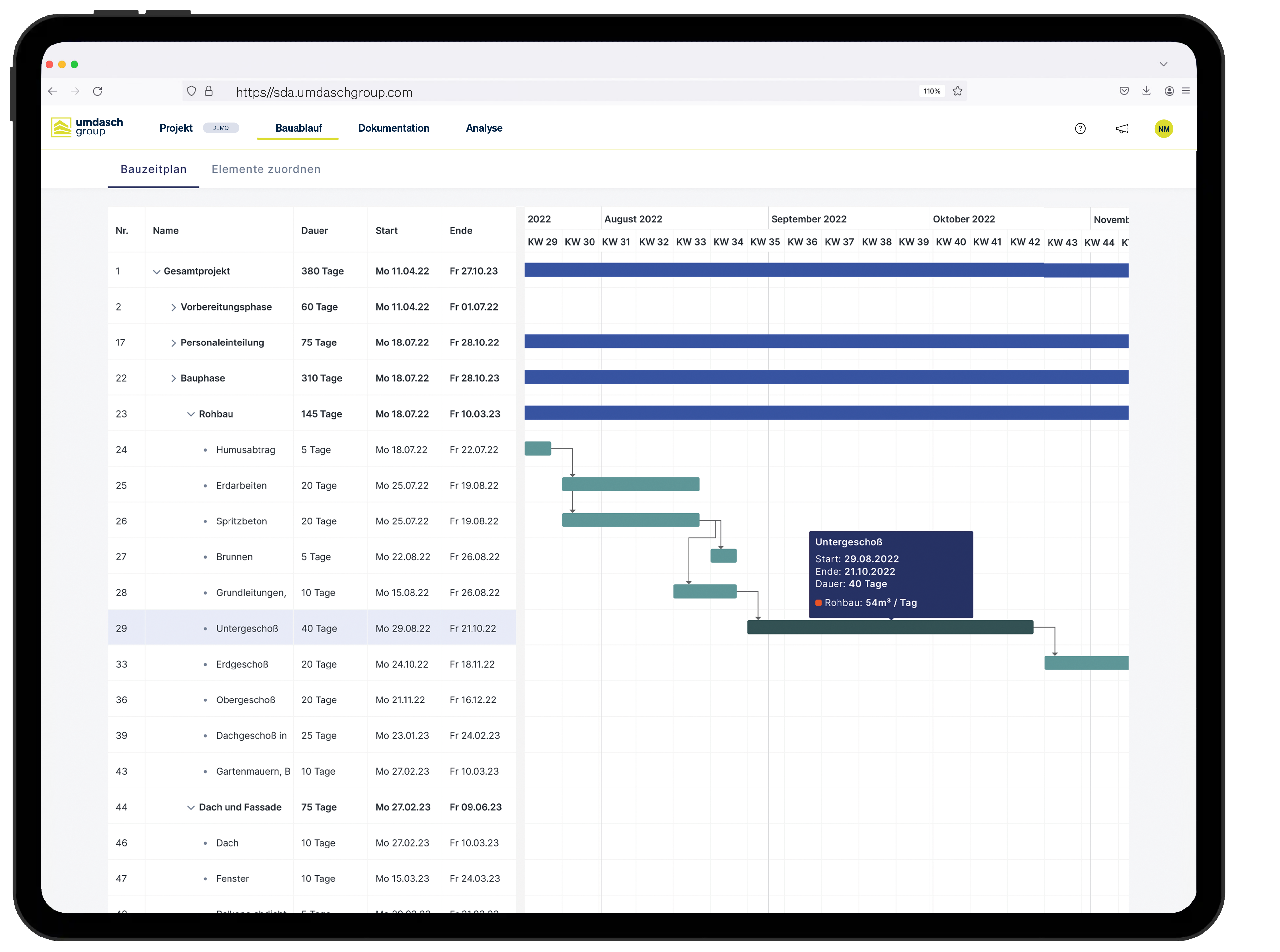screenshot of Site Docu and Analytics